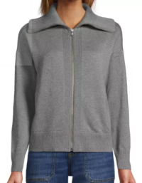 Women's Land's End<br>Cotton Modal Long Sleeve<br>Zip Front Cardigan Sweater